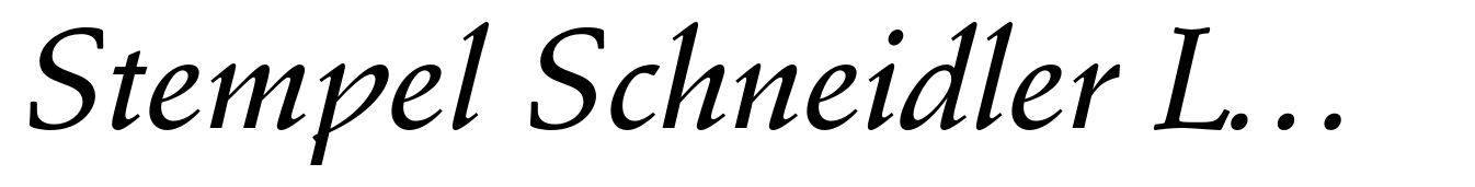 Stempel Schneidler LT Std Medium Italic